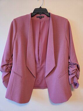 Preston & York Women’s Blazer /Jacket Size 10 Pale Burgundy Pre-Ruched Sleeves